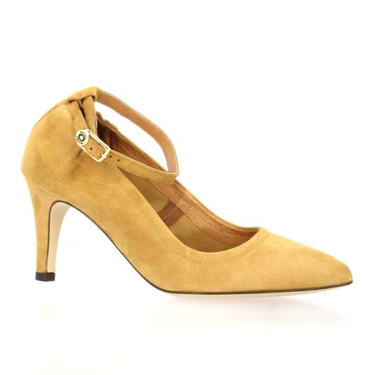 Maroli Escarpins cuir velours camel