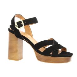 Maroli Nu pieds cuir velours noir