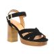 Maroli Nu pieds cuir velours noir