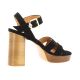 Maroli Nu pieds cuir velours noir