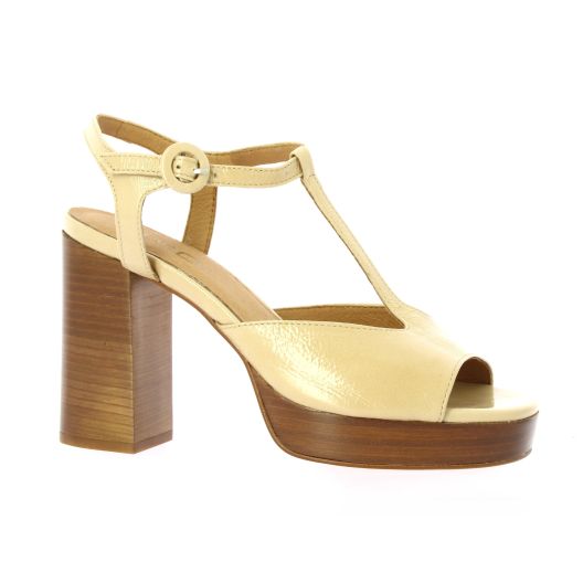 Maroli Nu pieds cuir vernis beige