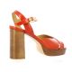 Maroli Nu pieds cuir vernis rouille