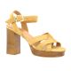 Maroli Nu pieds cuir velours camel