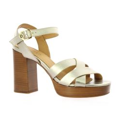 Maroli Nu pieds cuir laminé bronze