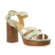 Maroli Nu pieds cuir laminé bronze