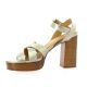 Maroli Nu pieds cuir laminé bronze