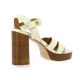 Maroli Nu pieds cuir laminé or