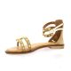 18+ Nu pieds cuir velours camel