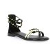 18+ Nu pieds cuir velours noir