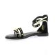 18+ Nu pieds cuir velours noir