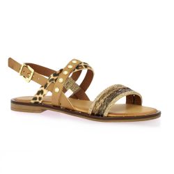 18+ Nu pieds cuir leopard