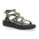 18+ Nu pieds cuir noir