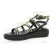 18+ Nu pieds cuir noir