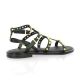 18+ Nu pieds cuir noir