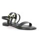 18+ Nu pieds cuir noir