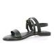 18+ Nu pieds cuir noir