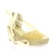 Pao Espadrille cuir velours camel