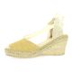 Pao Espadrille cuir velours camel