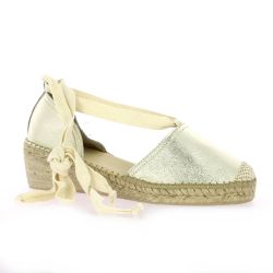 Pao Espadrille cuir laminé platine