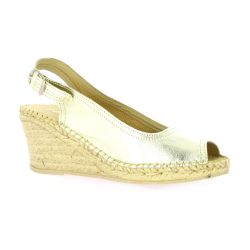 Pao Espadrille cuir laminé platine