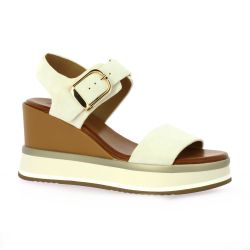 Inuovo Nu pieds cuir velours beige