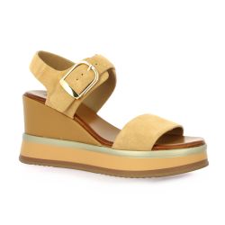 Inuovo Nu pieds cuir velours camel