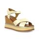 Inuovo Nu pieds cuir laminé or