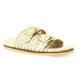 Inuovo Mules cuir tresse platine