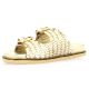 Inuovo Mules cuir tresse platine