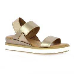Inuovo Nu pieds cuir laminé bronze
