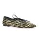 Inuovo Ballerines cuir tresse noir/beige