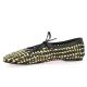 Inuovo Ballerines cuir tresse noir/beige