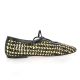 Inuovo Ballerines cuir tresse noir/beige