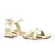 Pao Nu pieds cuir laminé platine