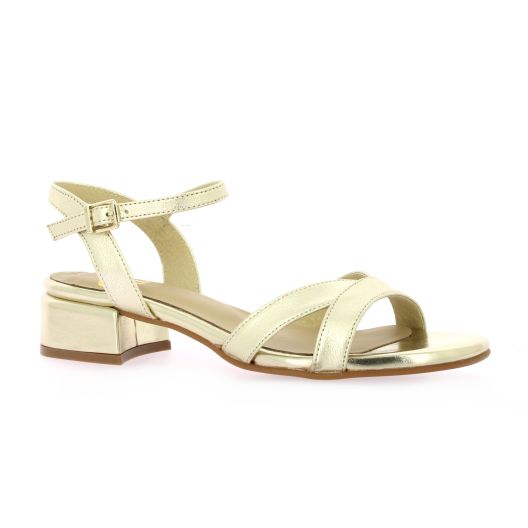 Pao Nu pieds cuir laminé platine