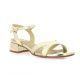 Pao Nu pieds cuir laminé platine