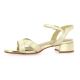 Pao Nu pieds cuir laminé platine