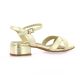 Pao Nu pieds cuir laminé platine