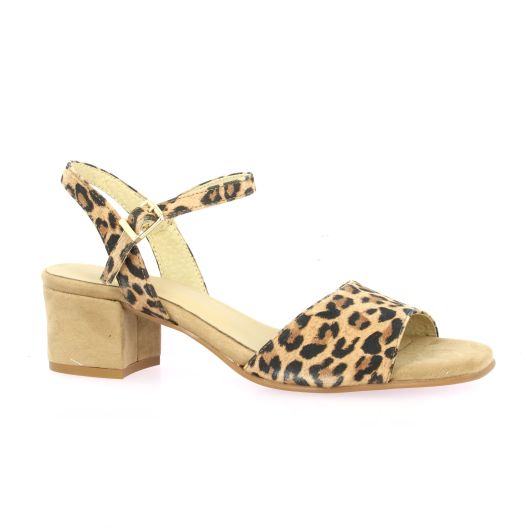 Pao Nu pieds cuir velours leopard