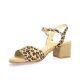 Pao Nu pieds cuir velours leopard