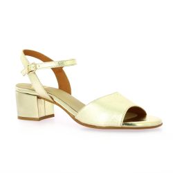 Pao Nu pieds cuir laminé platine