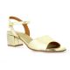 Pao Nu pieds cuir laminé platine