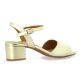 Pao Nu pieds cuir laminé platine