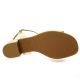 Pao Nu pieds cuir laminé platine
