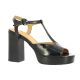 Maroli Nu pieds cuir vernis noir