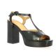 Maroli Nu pieds cuir vernis noir