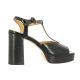 Maroli Nu pieds cuir vernis noir