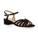Sofia costa Nu pieds cuir velours noir