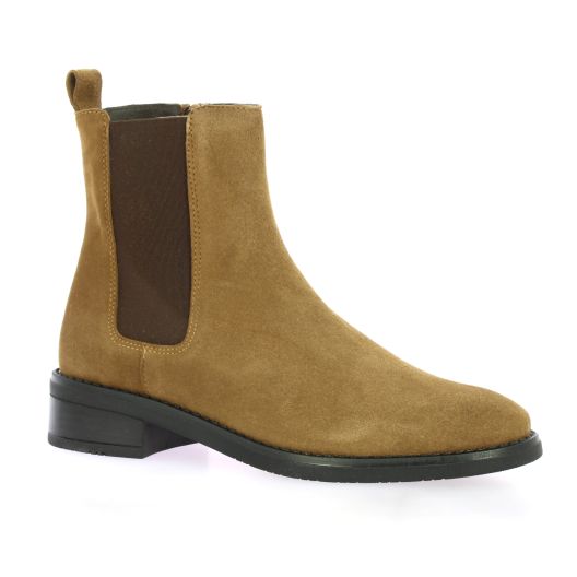 So send Boots cuir velours tabac