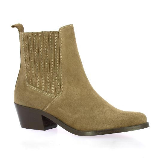 So send Boots cuir velours taupe